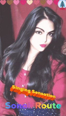 a picture of a woman with the words singing sensation sonali route below her