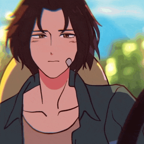 a cartoon drawing of a man with long hair