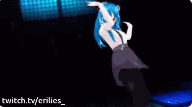 a twitch.tv/erilies advertisement with a cartoon character