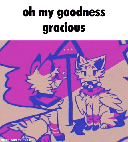 a cartoon of a cat with the words oh my goodness gracious