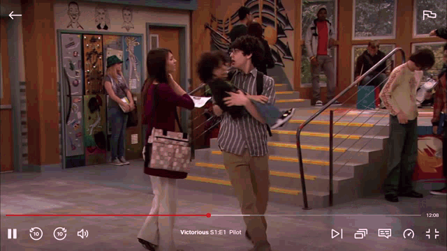 a video of victorious is being played on a screen