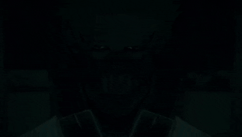 a close up of a cartoon character wearing a gas mask and headphones .