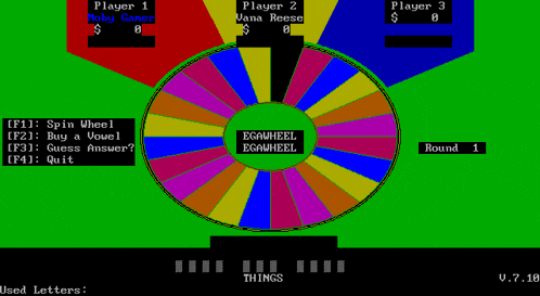 a computer screen shows a game called egawheel being played