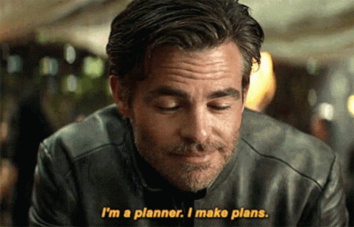 a man in a leather jacket says " i 'm a planner . i make plans "