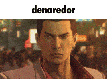 a picture of a man with the word denaredor on top