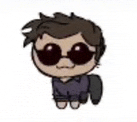 a cartoon drawing of a man wearing sunglasses and a hoodie .