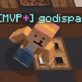a cartoon character in a video game with the name godispa on the top