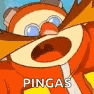 a cartoon character from sonic the hedgehog with his mouth open and the word pinga .