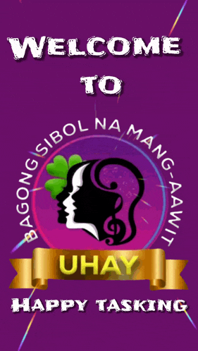 a purple background with the words welcome to buhay happy tasking