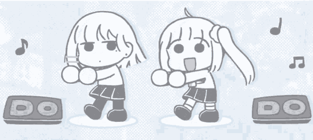 a drawing of a girl standing next to a do box