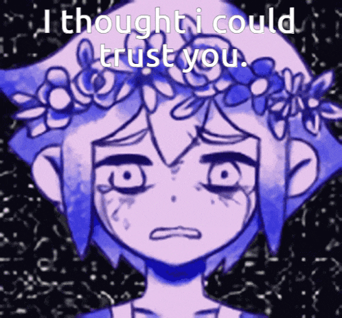 a drawing of a girl with a flower crown on her head says i thought i could trust you .