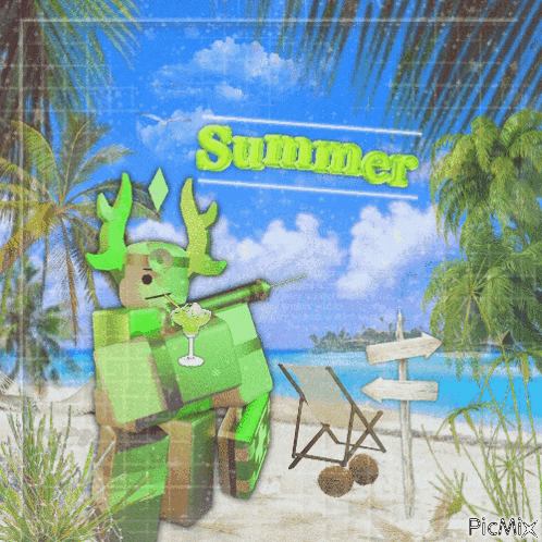 a picture of a person on a beach with the word summer above them