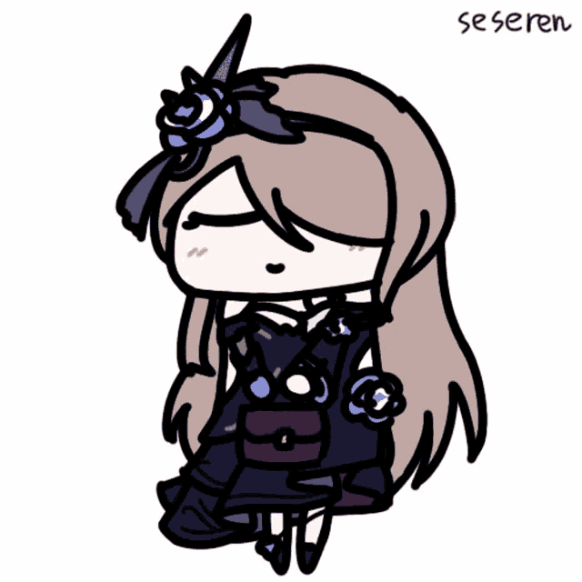 a drawing of a girl with the name se seren written on the bottom