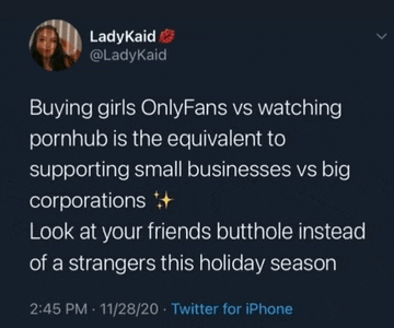 ladykaid wrote a tweet about buying girls onlyfans vs watching porn hub