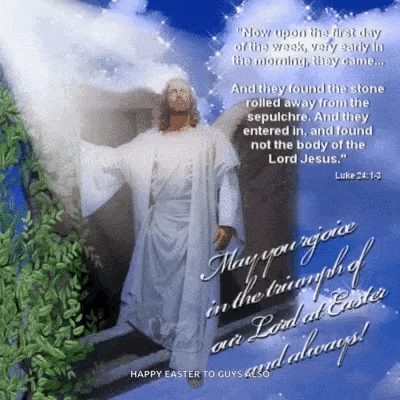 a picture of jesus with a quote from luke 24:13