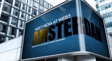 a billboard that says meet nexa at web3