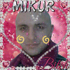 a picture of a man with the name miku written on it