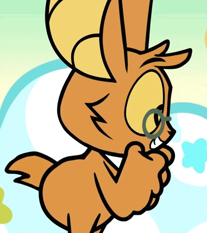 a cartoon of a rabbit with glasses on