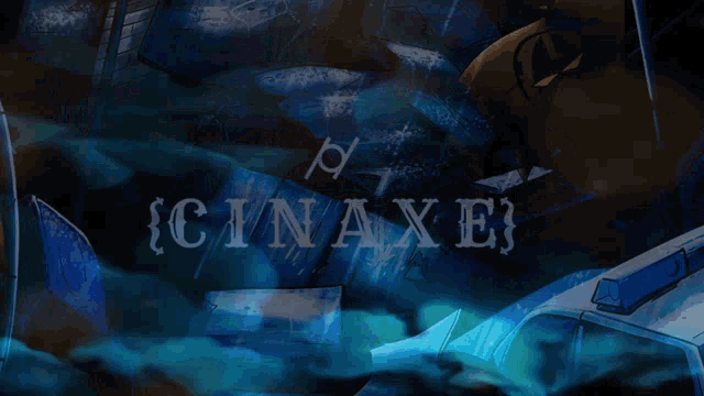 a blue background with the word cinaxe written on it