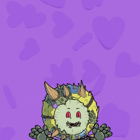 a cartoon drawing of a monster with the words sending hu on it