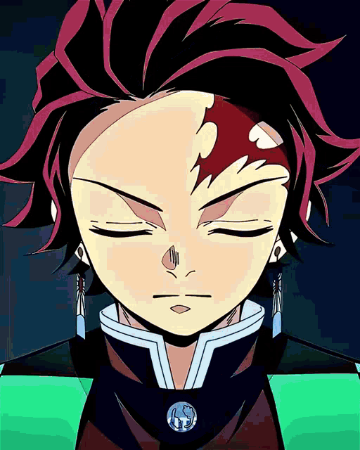 a close up of a cartoon character 's face with his eyes closed