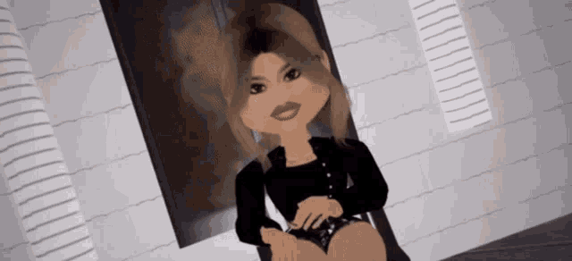 a cartoon of a woman sitting in front of a window