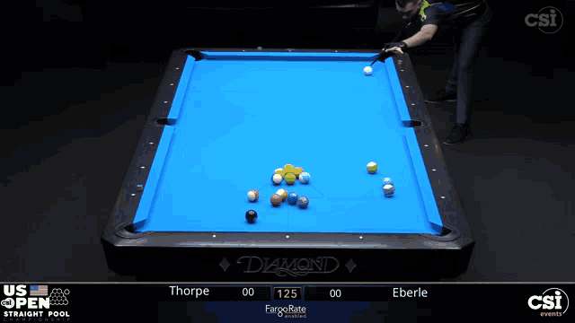 a pool table with a blue cloth that says diamond