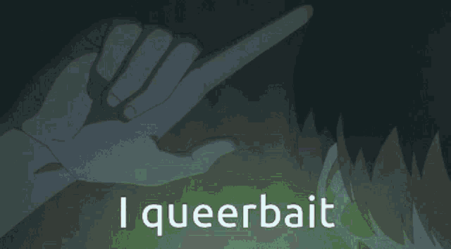 a pixelated background with the words iqueerbait written on it