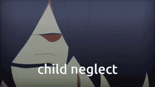 a picture of a person with the words child neglect written on it