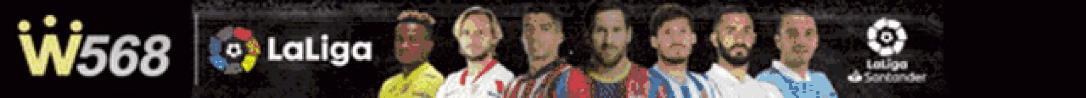 a group of soccer players are lined up in a row with laliga written on the bottom right