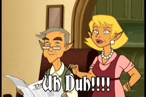 a cartoon of a man reading a newspaper next to a woman who says " uh dub "