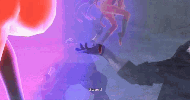 a video game scene with the words sweet written on the bottom