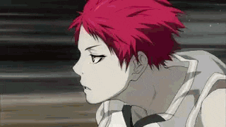 a close up of a person with red hair in a cartoon .