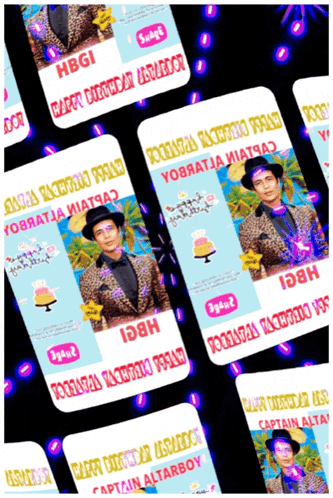a collage of birthday cards for captain altair boy