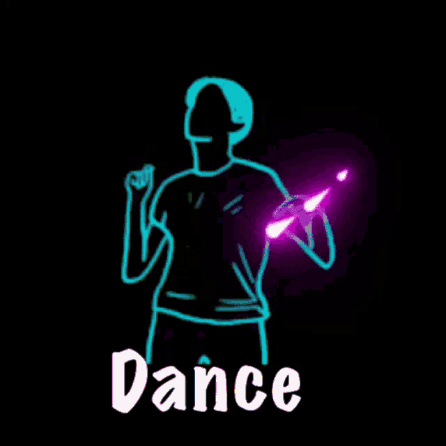a silhouette of a person dancing with the word dance behind him