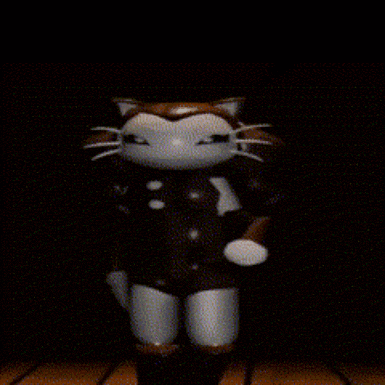 a brown and white cat is standing on its hind legs