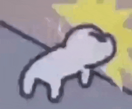 a close up of a piece of bread with a cartoon character in the background