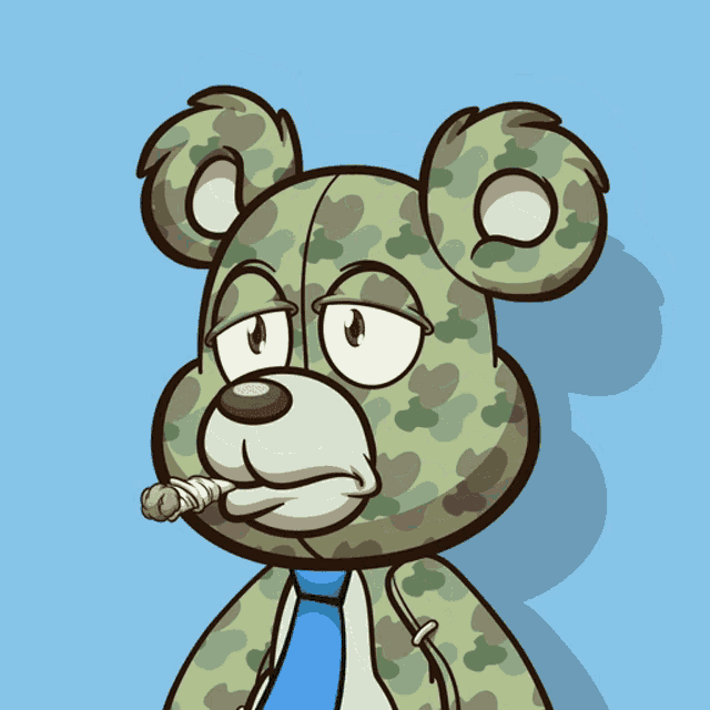 a cartoon drawing of a teddy bear wearing a tie