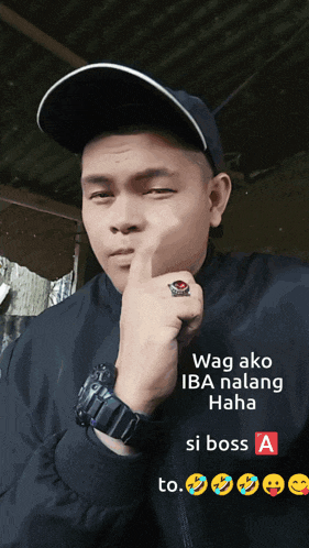 a man wearing a hat and a watch says wag ako iba nalang haha si boss a