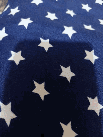 a close up of a blue cloth with white stars on it