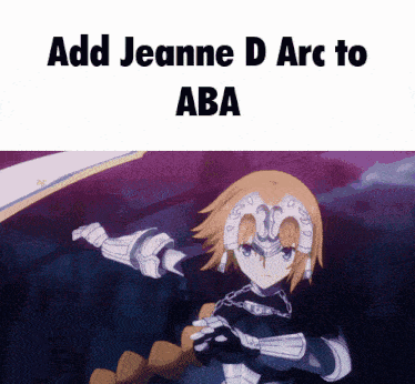 a picture of jeanne d arc from fate stay night