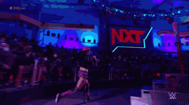 a wrestling ring with a sign that says corn jr on it