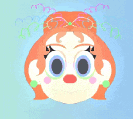 a cartoon drawing of a clown with a red nose