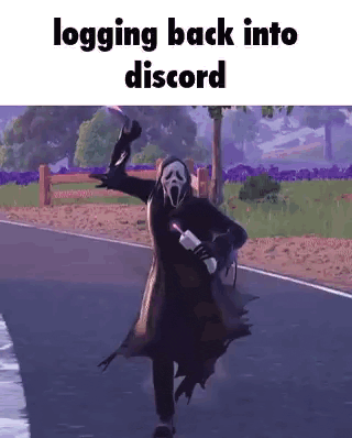 a scream character is running down a road in a video game while holding a bottle of wine .