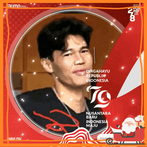 a picture of a man with the words dirgahayu republik indonesia on the bottom