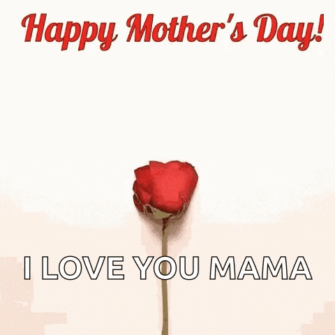 a heart made of red rose petals with the words `` happy mother 's day ! i love you mama '' .