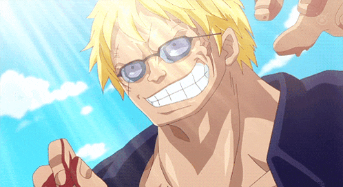a man with blonde hair and glasses is smiling