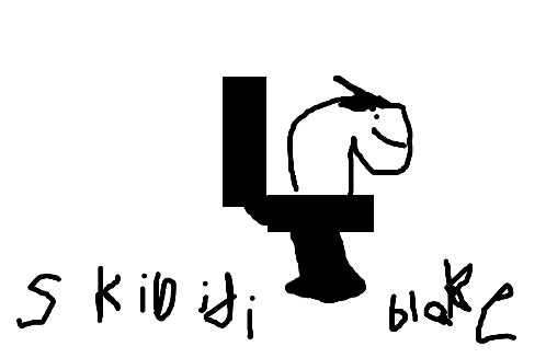 a black and white drawing of a horse sitting on a toilet with the words " s kid di blak " written below it