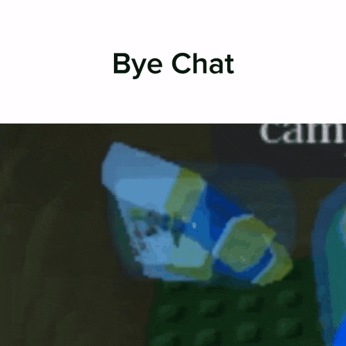 a screenshot of a video game with the words `` bye chat '' on the bottom of the screen .