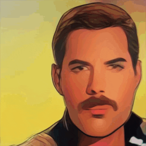 a drawing of a man with a mustache